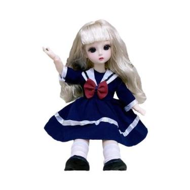 Imagem de Boneca Articulada de 30cm com Roupas, Sapatos 3D e Olhos Marrons - 12 