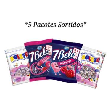 Imagem de Kit Bolete e 7 Belo C/ 5 Pacotes Sortidos Balas e Pirulitos - ARCOR, D