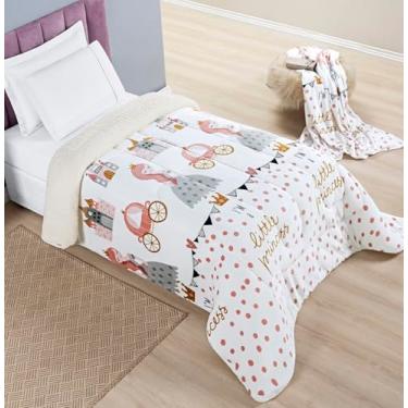Imagem de Coberdrom Solteiro Kids Dupla Face Edredom Infantil Meninos e Meninas Pele de Carneiro Cobertor (Little Princess)