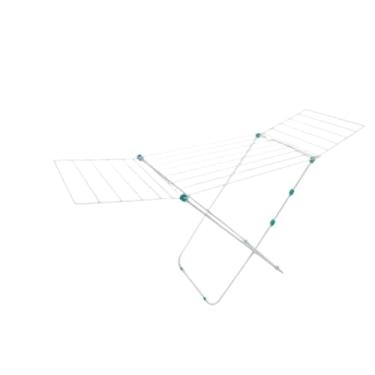 Imagem de Varal De Chão INOX Reforçado Com Abas Retrátil (COM ABAS BRANCO)