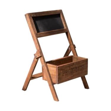 Imagem de Gralara Plantas de vegetais de madeira Plants Plants Titular com quadro -negro moderno elegante estampa elegante rack de exibição para loja de flores de