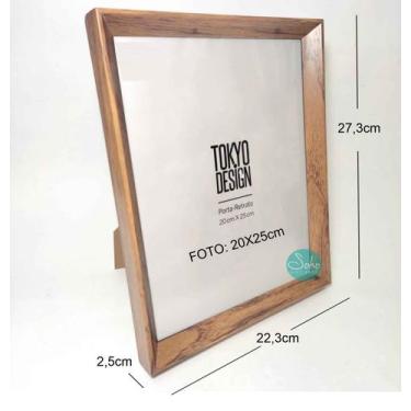 Imagem de Porta Retrato Basic Tokyo Design Moldura MDF 20x25cm, Madeira