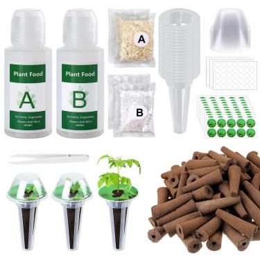 Imagem de Bigmeta Kit de cápsulas hidropônicas para Aerogarden - 100 peças de esponja de cultivo, cesta de plantas, etiquetas de cápsulas, kit de brotos para iniciantes de sementes para cultivar qualquer coisa