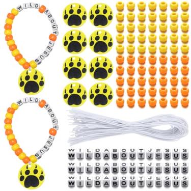 Imagem de Landical 24 conjuntos de pulseiras religiosas, kit de artesanato Wild About Jesus Bead Crafts DIY Pulseira de contas da Bíblia Presentes de encontros selvagens Faça seu próprio material escolar de