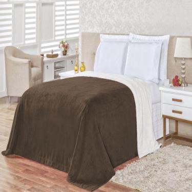 Imagem de Cobertor Alaska casal king size manta sherpa lã carneiro 1 peça marrom