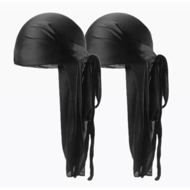 Imagem de Kit Duas Bandana Touca Waves Durag - Barbershopp62, Preto