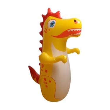 Imagem de rockible Saco de pancada inflável para boxe infantil, saco de pancadas 3D, copo de brinquedo para adultos, meninos e meninas em ambientes internos, Amarelo