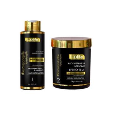 Imagem de Kit Reconstrutor Shampoo 1l e Mascara 1kg - toplife Profissional