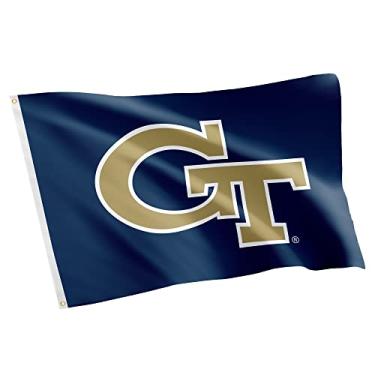 Imagem de Desert Cactus Bandeira Georgia Tech GT - Faixa de jaquetas amarelas de 9,5 x 1,8 m, tecido durável interno/externo, design 100% poliéster (estilo 2)