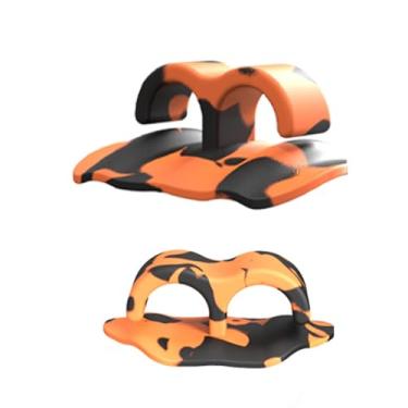 Imagem de UGPLM 2 peças de controle de swing de treinamento de golfe, almofada de aderência auxiliar portátil para iniciantes em esportes ao ar livre unissex, Laranja E Preto