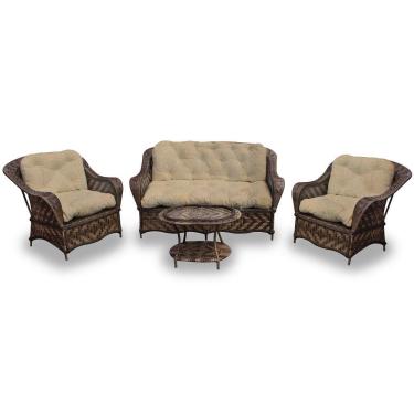 Imagem de Conjunto de Sofá Fibra e 2 Poltronas e 1 Mesa Centro