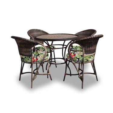 Imagem de Conjunto de Mesa Fibra Sintética Arcobalena e 4 Poltronas