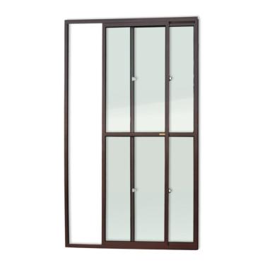 Imagem de Porta Balcão 2 Folhas Super 25 Vidro Liso 210cm X 150cm Brimak Corten