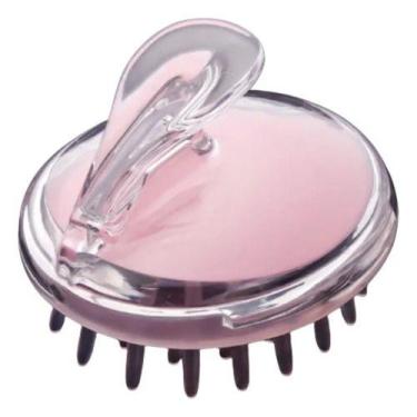 Imagem de Escova De Massagem Capilar De Silicone Pente Banho Lavar - Home, Rosa