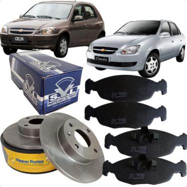 Imagem de Kit Disco e Pastilha Freio Corsa Classic Celta 2010 2011 2012 2013 201