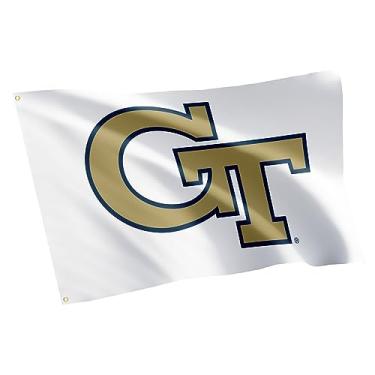 Imagem de Desert Cactus Bandeira Georgia Tech GT - Faixa de jaquetas amarelas de 9,5 x 1,8 m, tecido durável interno/externo, design 100% poliéster (estilo W)