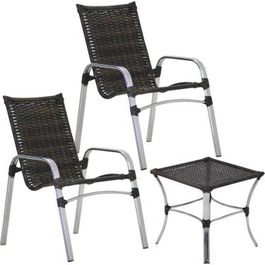 Imagem de Jogo com 2 Cadeiras e Mesa Emily para Área, Jardim, Varanda, Piscina - Trama
