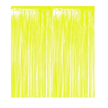 Imagem de Cortina Neon Brilha na Luz Negra 1m x 2m (Amarelo)