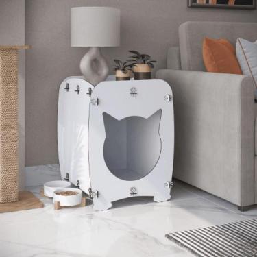Imagem de Mesa De Cabeceira Casinha Pet Gato Cat Branco - Ofertamo