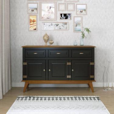 Imagem de Balcão Buffet Aparador 3 Portas 3 Gavetas New Veneza Preto