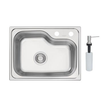 Imagem de Cuba Tramontina Morgana Compact 48 FX Undermount 55x42 93815392 Aço Inox Escovado com Acessório