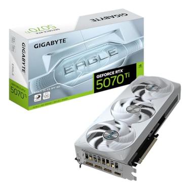 Imagem de Placa de Vídeo Gigabyte GeForce RTX 5070 Ti Eagle Ice SFF 16GB GDDR7 – Compacta, DLSS 3, Ray Tracing, Design Branco, GV-N507TEAGLEOC ICE-16GD