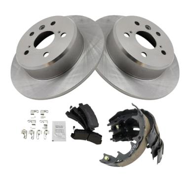 Imagem de TRQ Kit de pastilhas de freio traseiro e rotor compatível com Lexus ES300 99-03 RX300 92-96 Toyota Camry