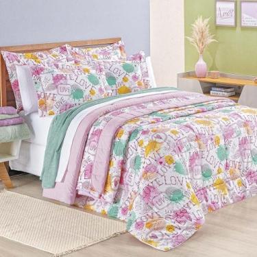 Imagem de Edredom Queen Amore Estampado 200 Fios 100% Algodão 3 Peças - Casa Mod