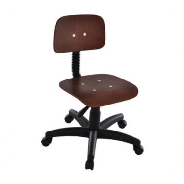 Imagem de Cadeira Secretária Base Giratória Madeira Marrom - OUTRAS MARCAS
