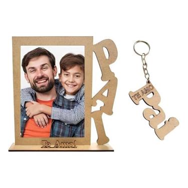 Imagem de 20 Chaveiro + 20 Porta Retrato em Mdf Dia Dos Pais Lembrancinhas