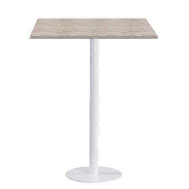 Imagem de Mesa Pisa Beta Bistrô Fratini 107,50cm (a) Disco Redondo Branco Tampo Mdp Quadrado Castanheira 70cm