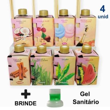 Imagem de Kit 4 Aromatizador Ambiente 280ml Difusor Palito Perfumado Odorizador 