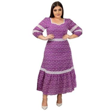 Imagem de Vestido Feminino Giovana Longuete Lançamento Moda Evangélica - KOPYTTA