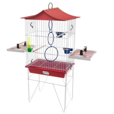 Imagem de Gaiola Mini Viveiro para Calopsita e Pássaros Domésticos com poleiro l