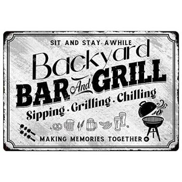 Imagem de SCAZOMV Placa De Metal Para Bar E Churrasqueira No Quintal - Placas Pátio Interno/Externo Churrasco Decoração Divertidas Em Casa, Acessórios
