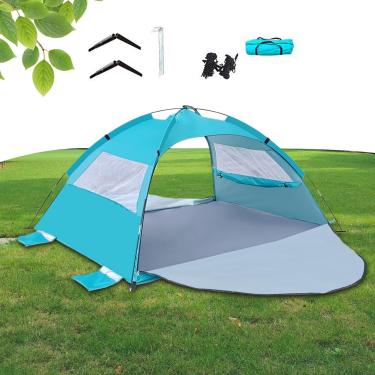 Imagem de Barraca de Praia | UPF50+ Bloqueador UV - Impermeável e Respirável para Acampamento Parque Jardim Piquenique Praia Festival Família Exterior