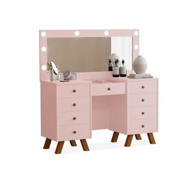 Imagem de Penteadeira Com Espelho E Led Ronda Rosê