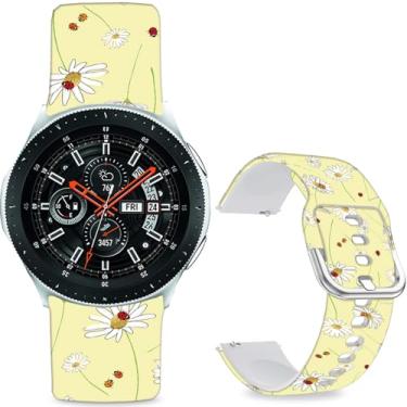 Imagem de Sjiangqiao Pulseiras estampadas com padrão compatível com Samsung Galaxy Watch de 46 mm/Watch 3 de 45 mm/Gear S3 Frontier/Classic/Pebble Time/V de silicone de 22 mm para homens e mulheres (insetos e