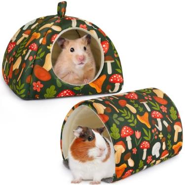 Imagem de Bienbee Esconderijo de porquinho-da-índia, conjunto de túnel lavável de porquinho-da-índia, 2 unidades, brinquedos para porquinhos-da-índia, acessórios para gaiola de porquinhos-da-índia para animais