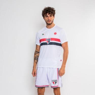 Imagem de Camiseta Esportiva Oficial São Paulo Sublimado - Surf Center, Branco, 