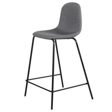 Imagem de Banco Alto Decorativo Estofado Alegra Cinza Overseas