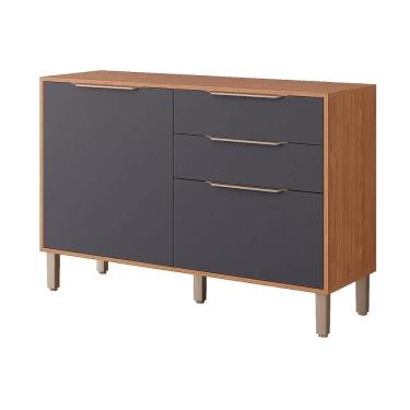 Imagem de Módulo Cozinha MGM Divina Balcão com Tampo 2 Portas e 2 Gavetas 120cm Freijo/Iitanium