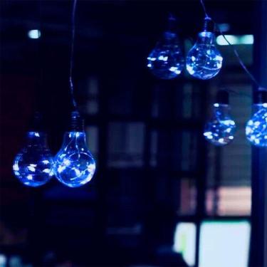Imagem de Fio De Fada Com 10 Lampadas De Led Pisca Usb E Pilha Cores:azul