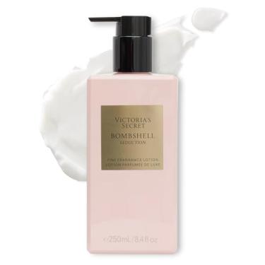 Imagem de Victoria's Secret Loção perfumada Bombshell Seduction, notas de peônia branca, sálvia e almíscar veludo, loção corporal perfumada para mulheres (238 g)