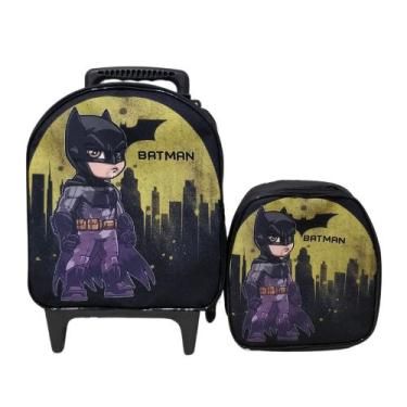 Imagem de Kit Mochila Escolar Batman Baby Preto Menino - DB