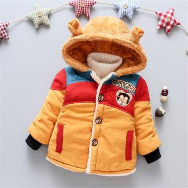 Imagem de casaco de frio blusa inverno infantil forrada grossa jaqueta sobretudo
