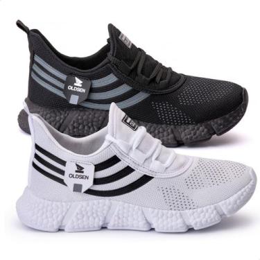 Imagem de Kit 2 Tenis Casual Esportivo Confortável Academia Caminhada Barato - O