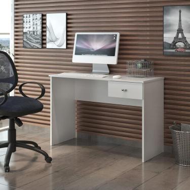 Imagem de Mesa Escrivaninha Compacta com Gaveta Branco