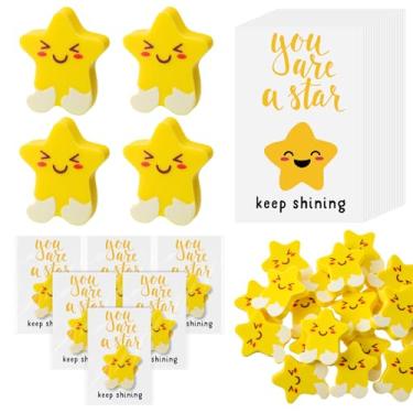 Imagem de Feifeiya 25 conjuntos de presentes inspiradores para estudantes, borrachas motivacionais em forma de estrela You're a Star, cartões emocionais para festas, escritório, escola, intercâmbio, presentes