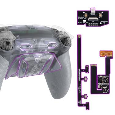 Imagem de eXtremeRate RISE4 Plus MAX Back Paddles Kit with Clicky Trigger Stops & Rubberized Grip for PS5 Controller BDM-030 040 050, Remappable Back Buttons Kit for PS5 Controller - Clea Gray - NO Controller